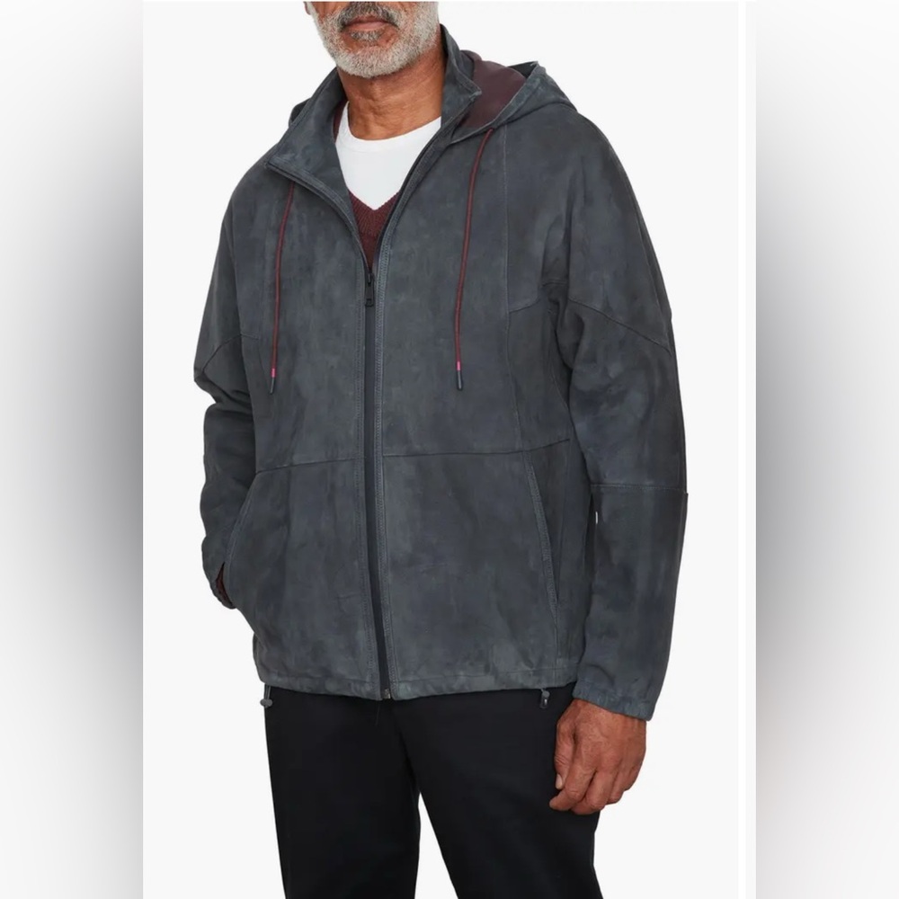 Vince Men's Hooded Zip Suede Jacket size M NWT